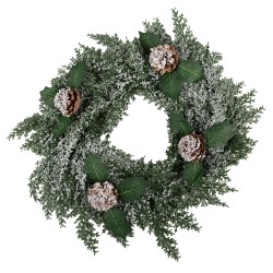 Clayre & Eef Couronne de Noël Ø 40 cm Vert Plastique