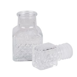 Clayre & Eef Decoratie Fles 50 ml Transparant Glas