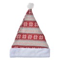 Clayre & Eef Décoration de Noël Bonnet de Noël Ø 20x40 cm Rouge Blanc Paille