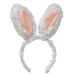 Clayre & Eef Headband 13x3x27 cm White Plastic Rabbit