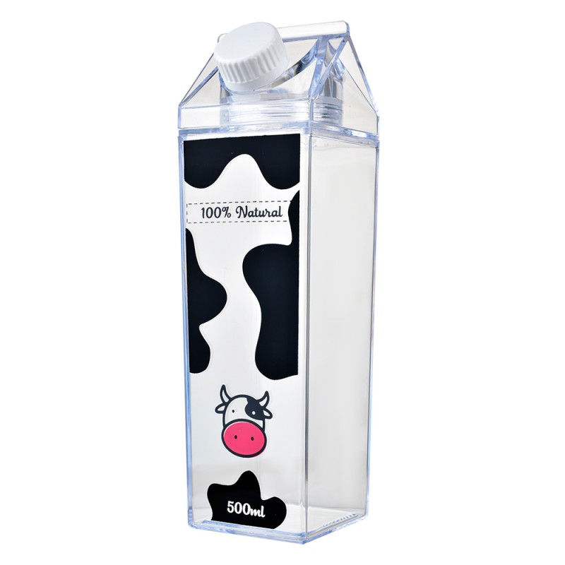 Clayre & Eef Water bottle 500 ml Transparent Plastic Cow