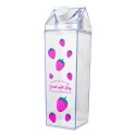 Clayre & Eef Water bottle 750 ml Transparent Plastic Strawberries