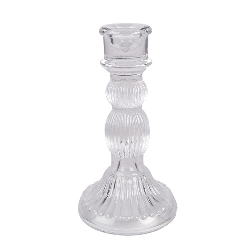 Clayre & Eef Candle holder Ø 8x15 cm Transparent Glass