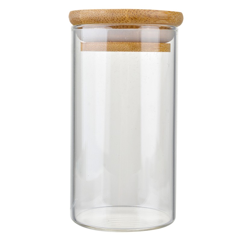 Clayre & Eef Pot de stockage Ø 5x11 cm Transparent Verre