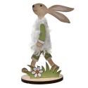 Clayre & Eef Figurine décorative Lapin 11 cm Marron Vert Bois