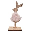 Clayre & Eef Statuetta decorativa Coniglio 12 cm Marrone Rosa  Legno