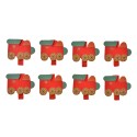 Clayre & Eef Decorative clothespins 4x1x3 cm Red Wood Train