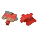 Clayre & Eef Decoratieve Knijpers 4x1x3 cm Rood Hout Trein