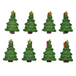 Clayre & Eef Decoratieve Knijpers 2x1xx4 cm Groen Hout Kerstbomen