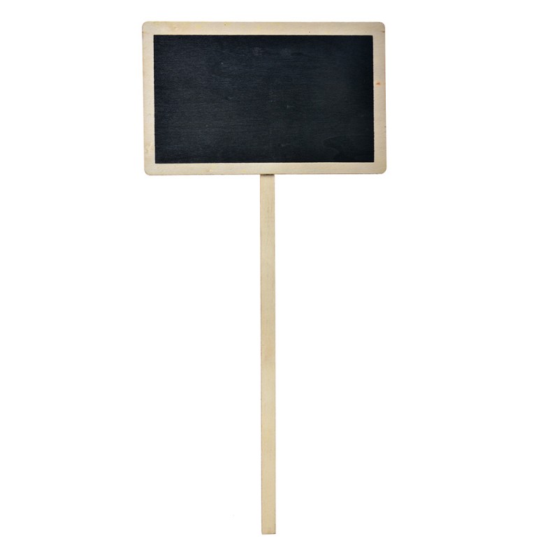 Clayre & Eef Plant marker with chalkboard 16x1x35 cm Black Wood