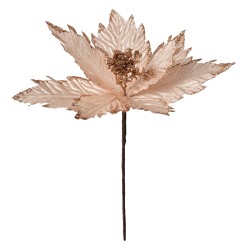 Clayre & Eef Plante artificielle Poinsettia Ø 31x32 cm Beige Plastique