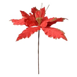 Clayre & Eef Plante artificielle Poinsettia Ø 34x48 cm Rouge Plastique