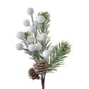 Clayre & Eef Decorative Branch 22 cm White Green Plastic