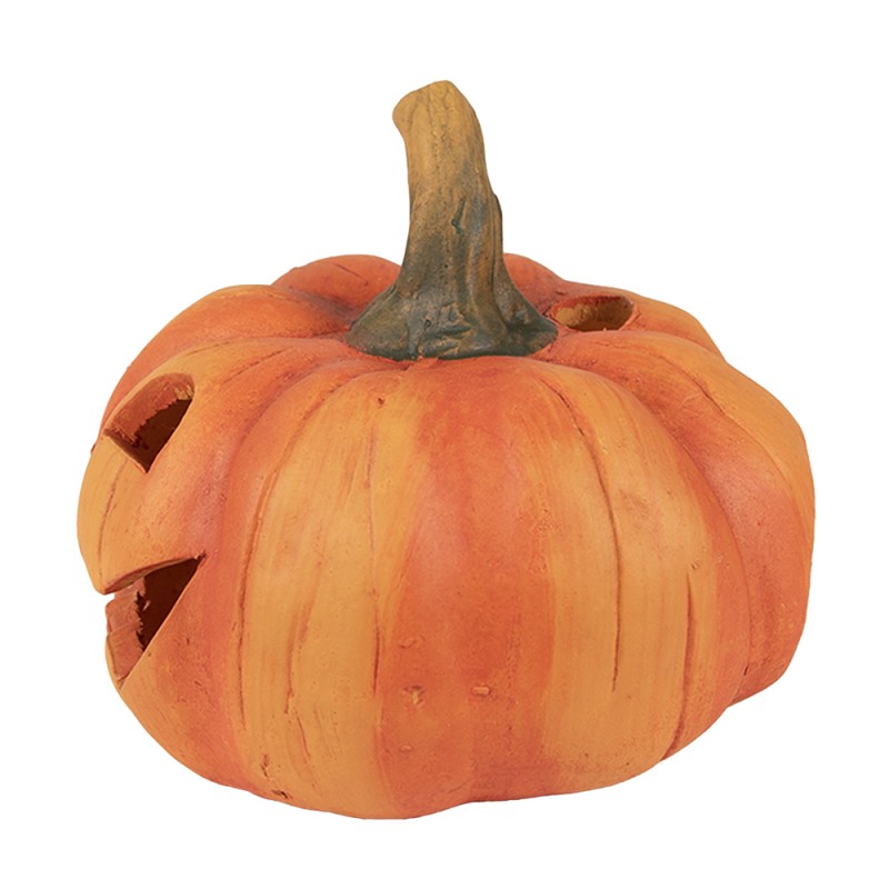 Clayre & Eef Statuetta decorativa Zucca Ø 23x18 cm Arancione Pietra