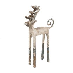 Clayre & Eef Figurine décorative Cerf 16x5x25 cm Beige Métal