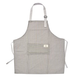 Clayre & Eef Tablier de cuisine 65x70 cm Gris Polyester Rayures