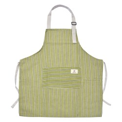 Clayre & Eef Tablier de cuisine 65x70 cm Vert Polyester Rayures