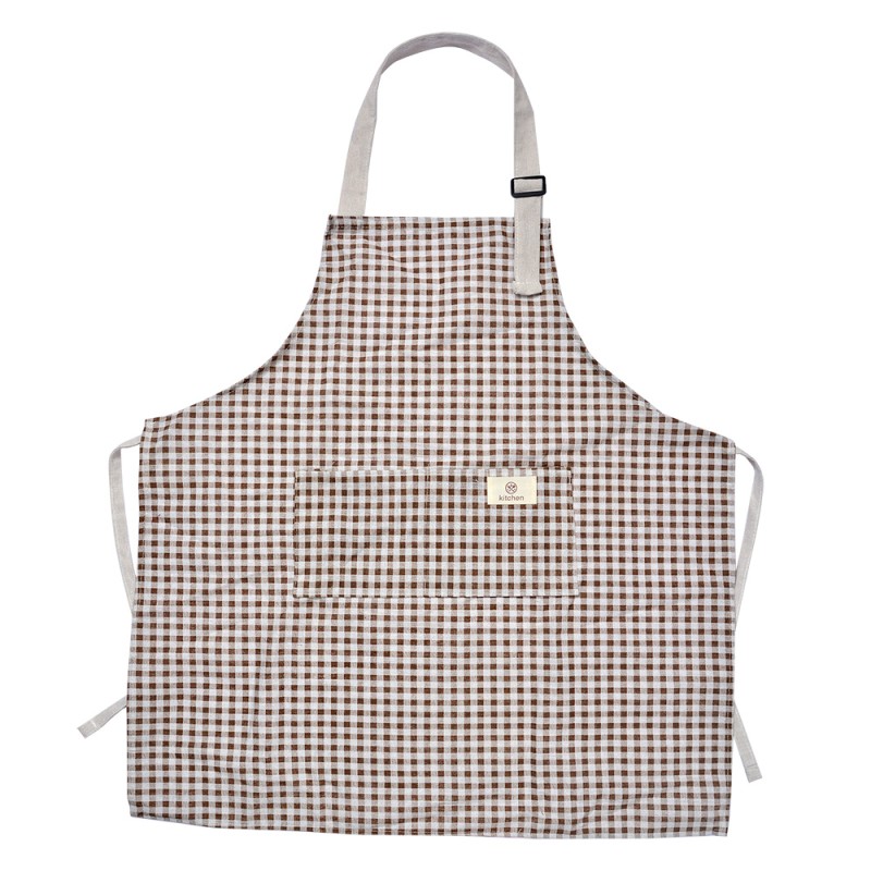 Clayre & Eef Kitchen Apron 65x70 cm Brown Polyester Diamonds