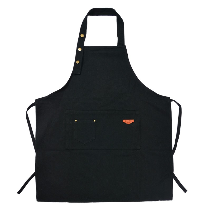 Clayre & Eef Kitchen Apron 75x65 cm Black Polyester