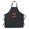 Clayre & Eef Kitchen Apron 78x70 cm Silver colored Black Polyester