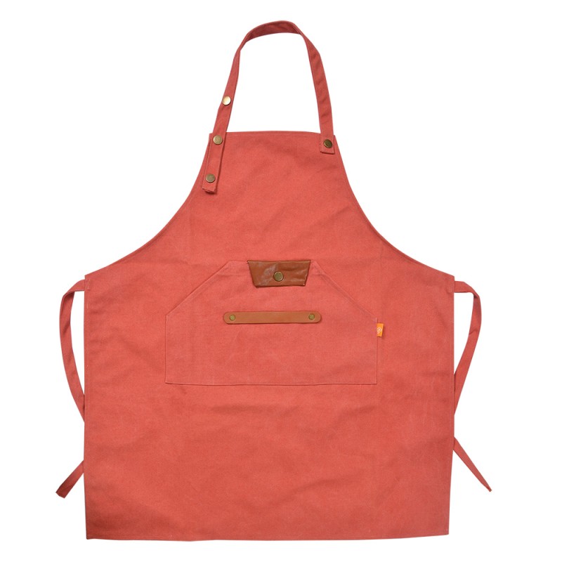 Clayre & Eef Kitchen Apron 78x70 cm Pink Polyester