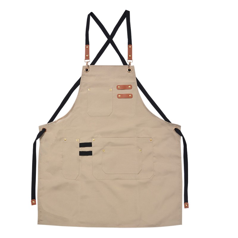 Clayre & Eef Kitchen Apron 75x66 cm Beige Polyester