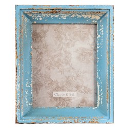 Clayre & Eef Fotolijst  18x24 cm Blauw Beige Hout Rechthoek