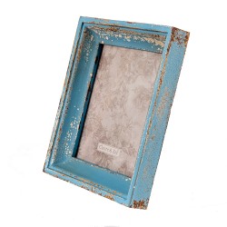 Clayre & Eef Bilderrahmen 18x24 cm Blau Beige Holz Rechteck