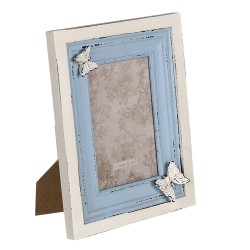 Clayre & Eef Bilderrahmen 10x15 cm Blau MDF Schmetterling