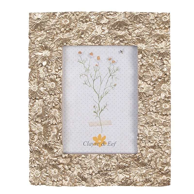 Clayre & Eef Bilderrahmen 7x9 cm Beige Kunststoff Glas Rechteck