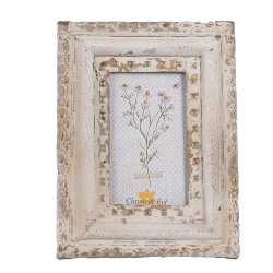 Clayre & Eef Cadre photo 10x15 cm Beige Fer Verre