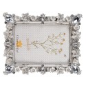 Clayre & Eef Photo Frame 10x15 cm Silver colored Plastic Glass Flowers