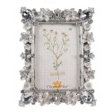 Clayre & Eef Bilderrahmen 13x18 cm Silberfarbig Kunststoff Glas Blumen