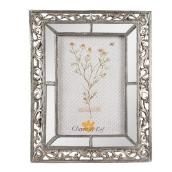 Clayre & Eef Photo Frame 10x15 cm Silver colored Plastic Glass