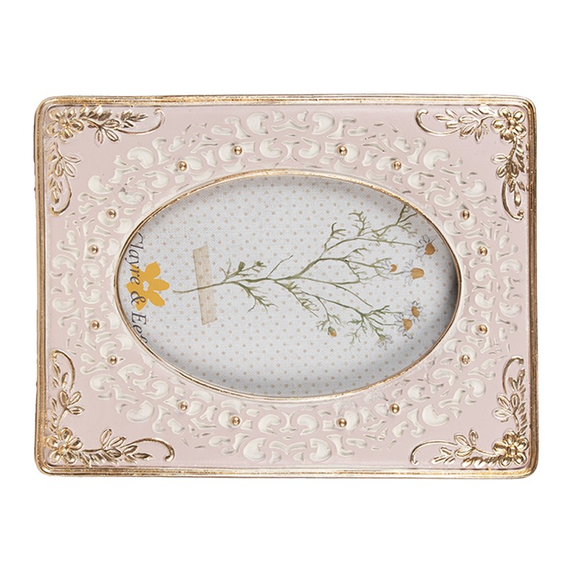 Clayre & Eef Photo Frame 10x15 cm Pink Plastic Glass