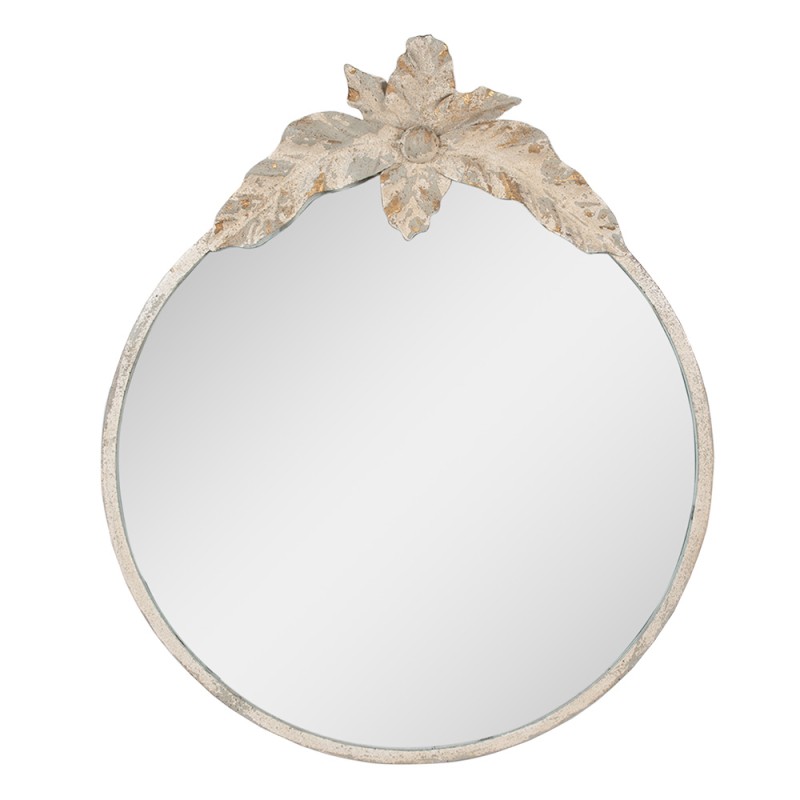 Clayre & Eef Mirror 50x4x60 cm Beige Metal Glass Round