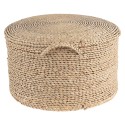 Clayre & Eef Pouf Ø 40x23 cm Marron Zostère Rond