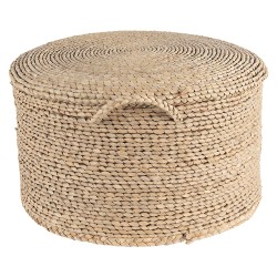 Clayre & Eef Pouf Ø 40x23 cm Brown Seagrass Round