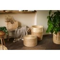 Clayre & Eef Pouf Ø 40x23 cm Braun Seegras Rund