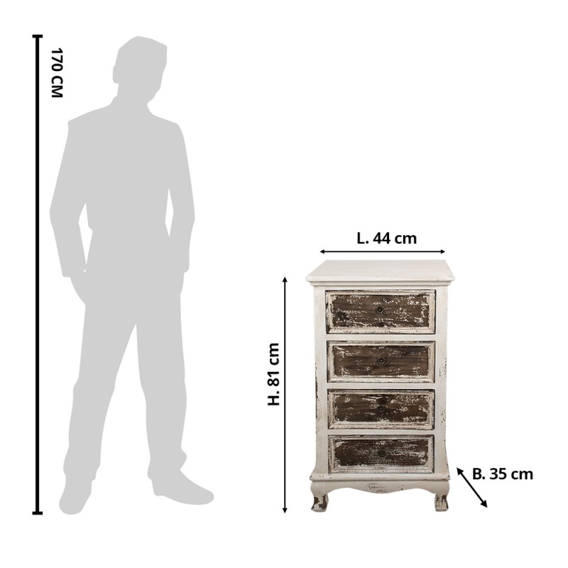 Clayre & Eef Credenza 44x35x81 cm Beige Legno