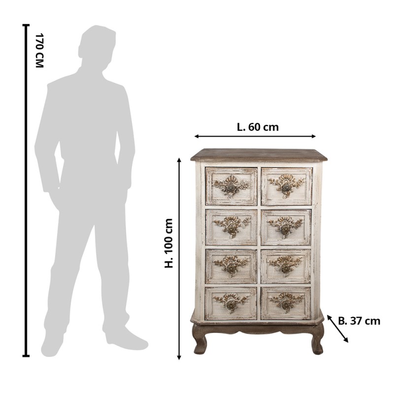 Clayre & Eef Dresser 60x37x100 cm Beige Wood