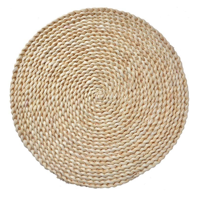 Clayre & Eef Placemat Ø 38 cm Beige Stro Rond