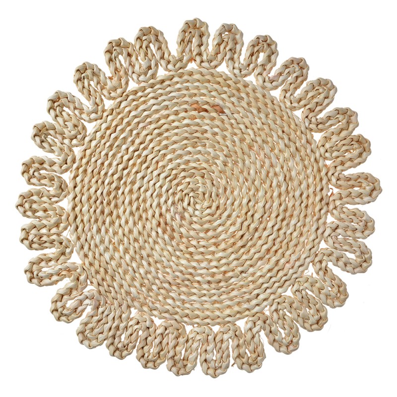 Clayre & Eef Placemat Ø 37 cm Beige Straw Round