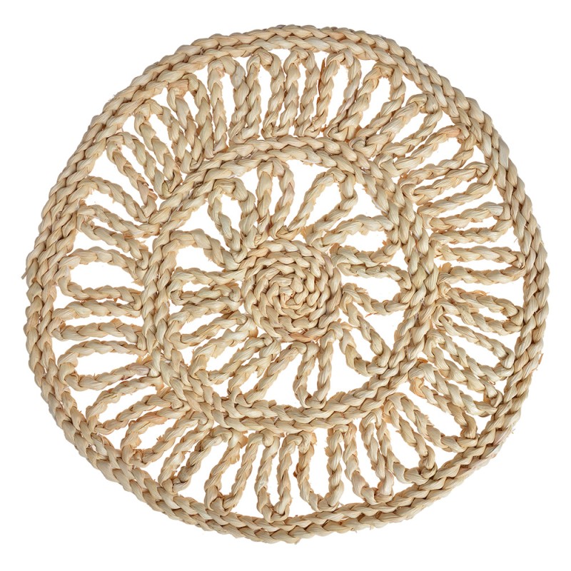 Clayre & Eef Placemat Ø 30 cm Beige Straw Round