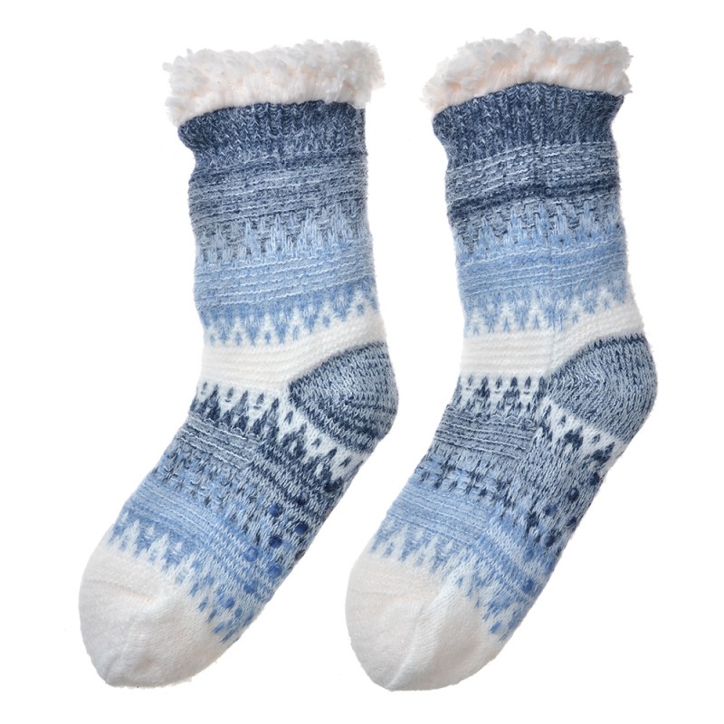 Clayre & Eef Chaussettes de maison one size Bleu Synthétique