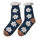 Clayre & Eef Haussocken one size Blau Synthetisch Blumen