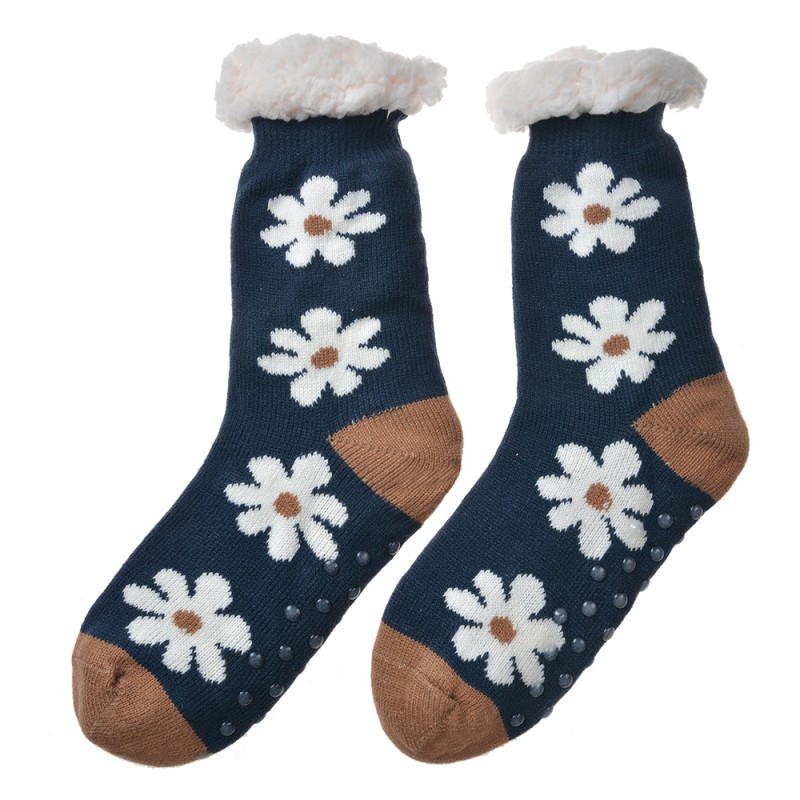 Clayre & Eef Home Socks one size Blue Synthetic Flowers