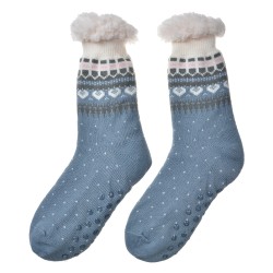 Clayre & Eef Chaussettes de maison one size Bleu Synthétique