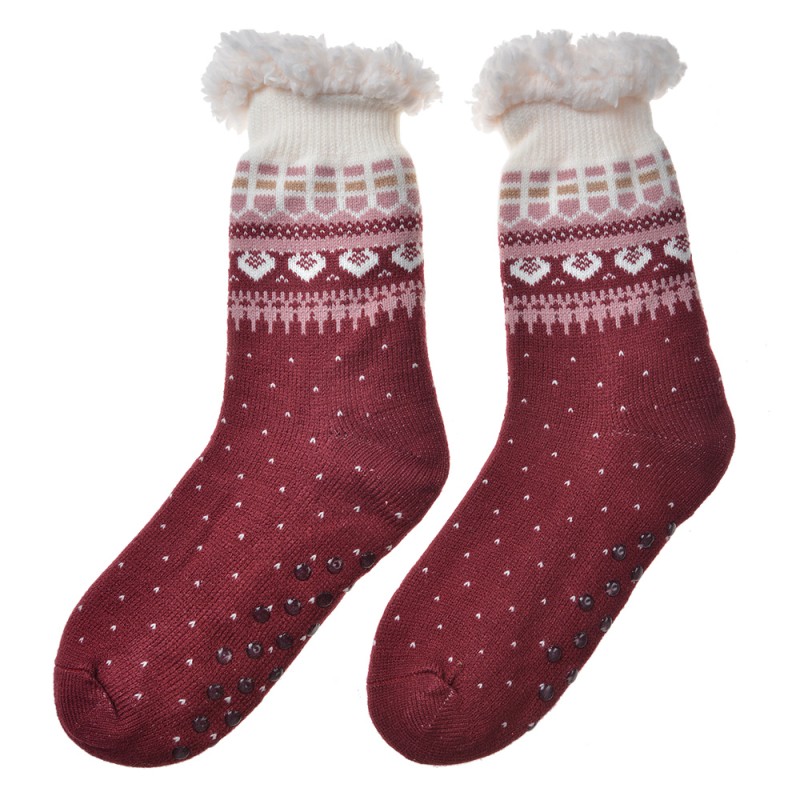 Clayre & Eef Home Socks one size Red Synthetic