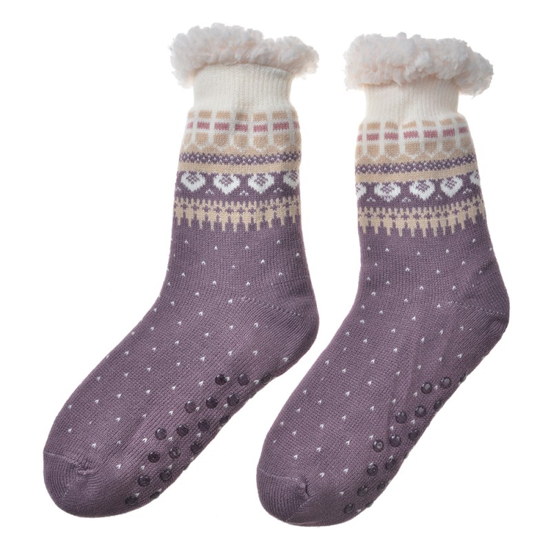 Clayre & Eef Chaussettes de maison one size Violet Synthétique